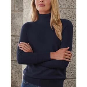 Pure Collection Cashmere Sweater Women’s Size US 6 TurtleNeck Blue